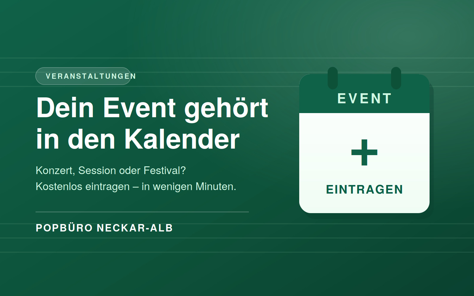 Dein Event gehört in den Kalender